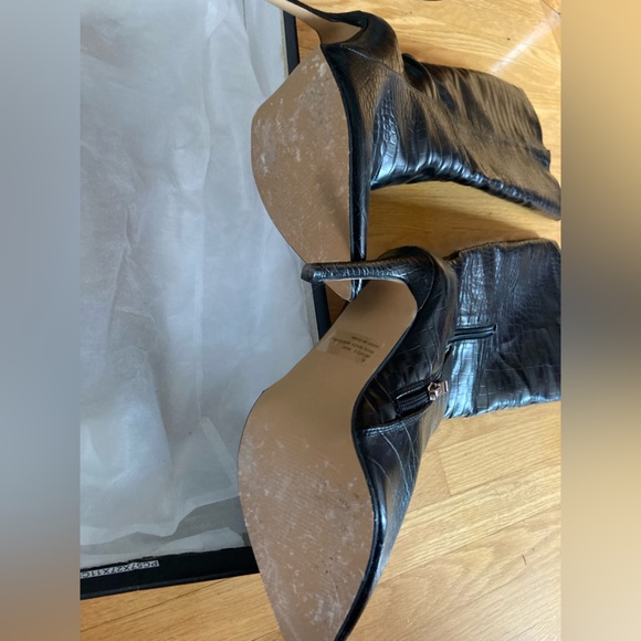 ASOS-EGO vegan leather croc high heel boots - Size 7.5✨🖤 - Picture 3 of 4